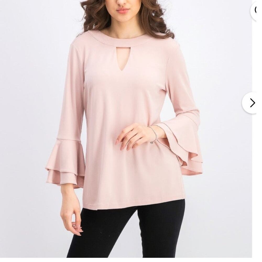 NWT Charter Club Bell-Sleeve Keyhole Top, Size Small